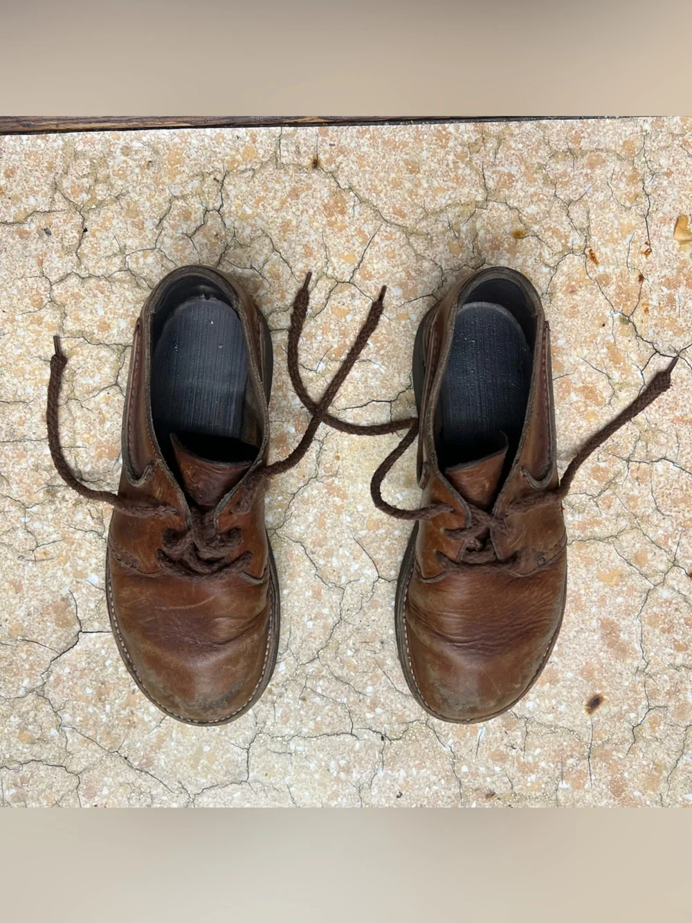 Clarks Brown Leather Derby Lace-Up Shoes